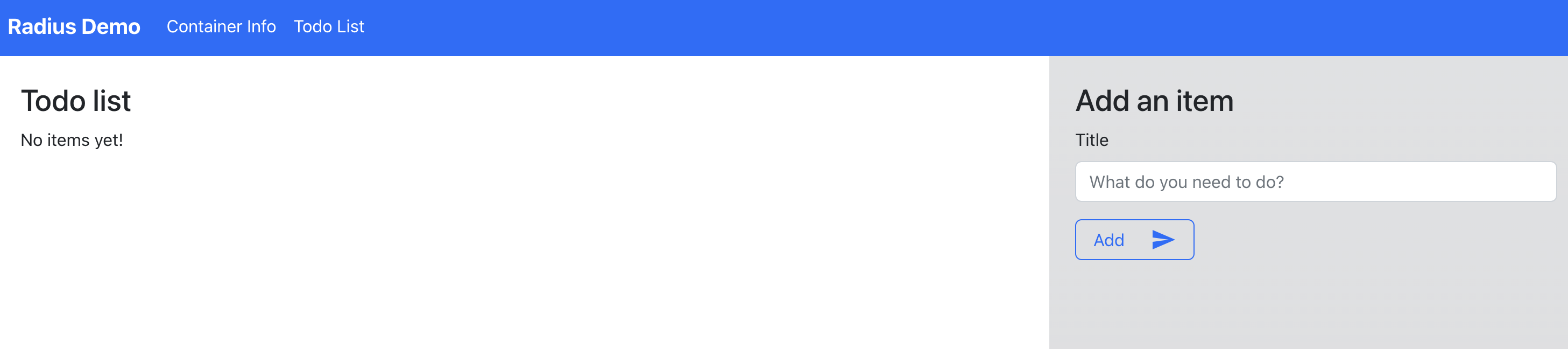 Screenshot of the todolist